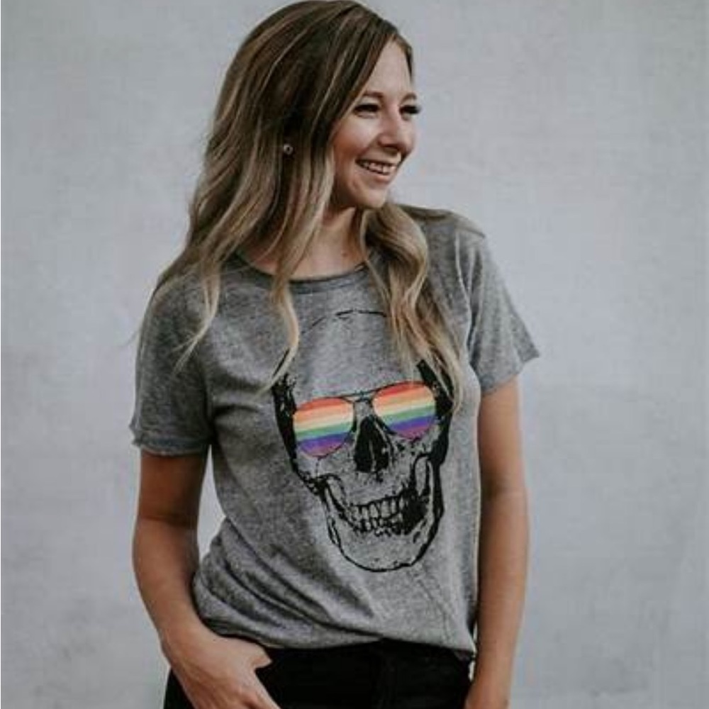 No Shade Chaser Rainbow Skull Tee
